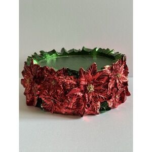 HomeWorx by Harry Slatkin Holiday Poinsettia Christmas Candle Holder Pedestal